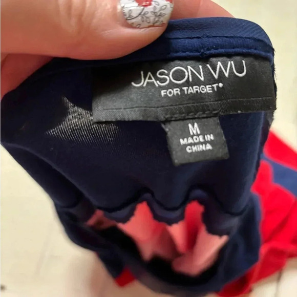 Jason Wu Target Dress Medium Red Striped Lightweight Casual Blue Jersey Shift - Picture 6 of 6
